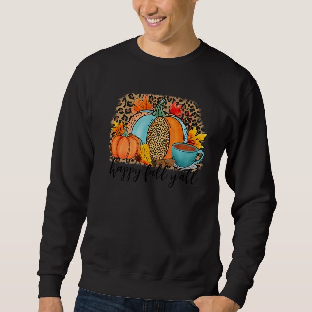 Moletom Happy Fall Yu2019all Vintage Leopard Pumpkin Autum (Frente)
