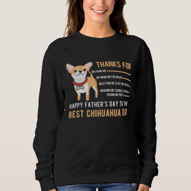 Moletom Happy Father s Day Best Chihuahua Dad Chihuahua Ow (Frente)