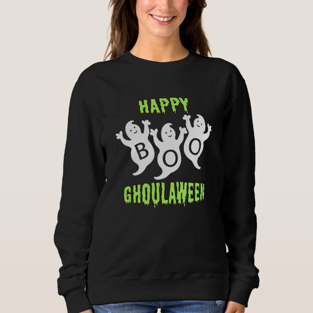 Moletom Happy Ghoulaween Halloween Cute Ghosts Trio With B (Frente)