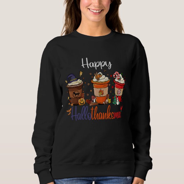 Moletom Happy Hallothanksmas Coffee Halloween Thanksgiving (Frente)