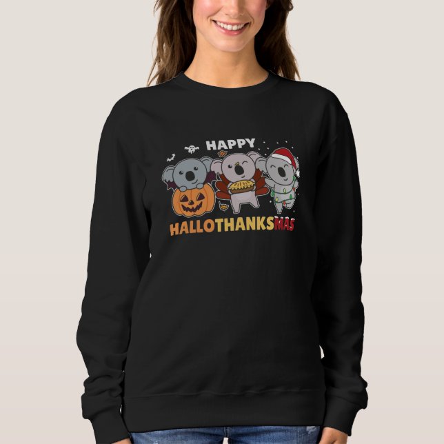 Moletom Happy Hallothanksmas Koalas Christmas Koala (Frente)