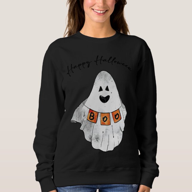 Moletom HAPPY HALLOWEEN Boo Sheet Ghost Halloween (Frente)