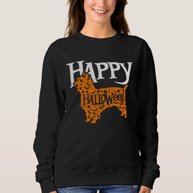 Moletom Happy Halloween Silky Terrier (Frente)