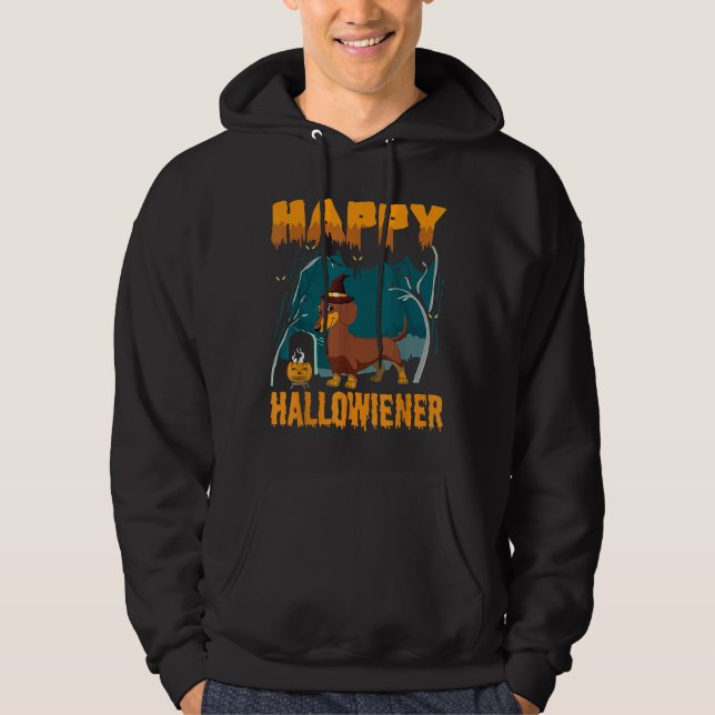 Moletom Happy Hallowiener Wiener Dachshund Halloween Costu (Frente)