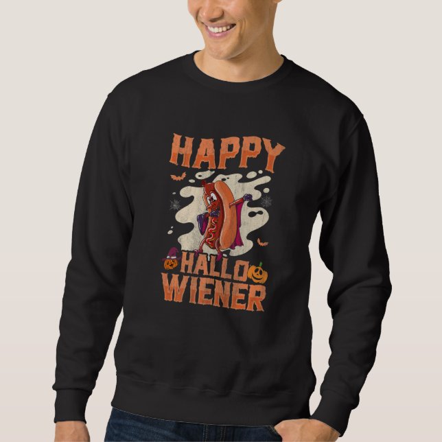 Moletom Happy Hallowiener Wiener in Dracula Costume  Wiene (Frente)