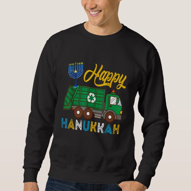 Moletom Happy Hanukkah Garbage Truck Carrying Jewish Menor (Frente)