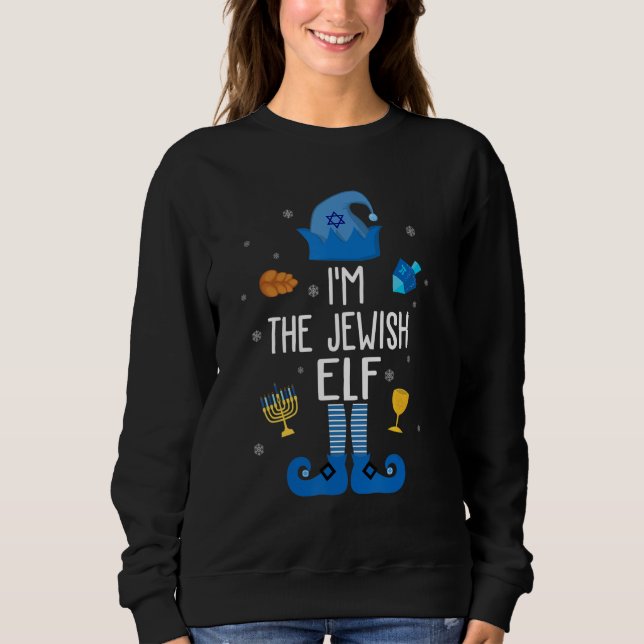 Moletom Happy Hanukkah Jewish Elf Family Group Christmas P (Frente)