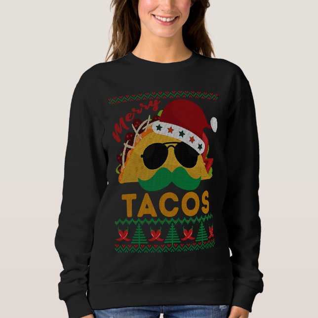 Moletom Happy Holiday Party Merry Taco Ugly Christmas Mexi (Frente)
