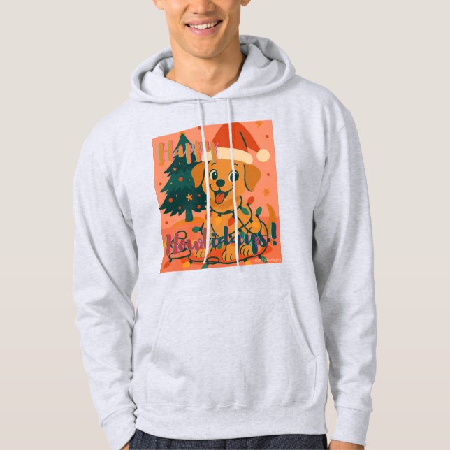 Moletom Happy Howlidays! Funny Santa Dog (Frente)