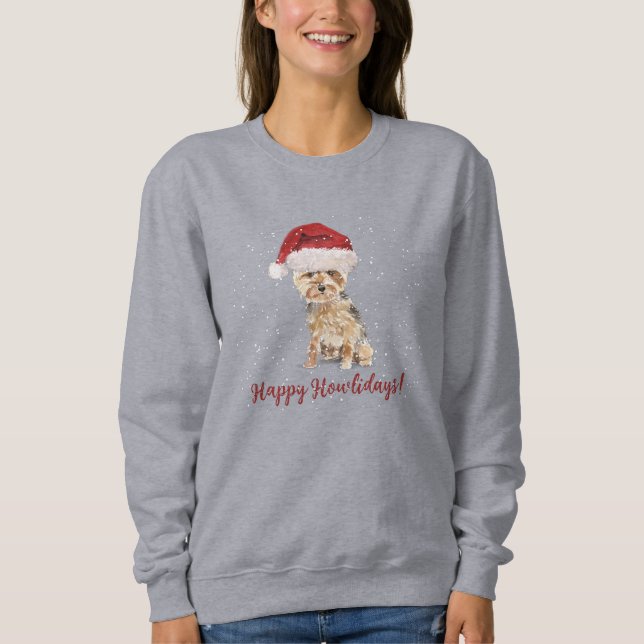 Moletom Happy Howlidays Yorkshire Terrier (Frente)