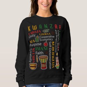 Moletom Happy Kwanzaa Drum Kinara Sete Velas África Cel