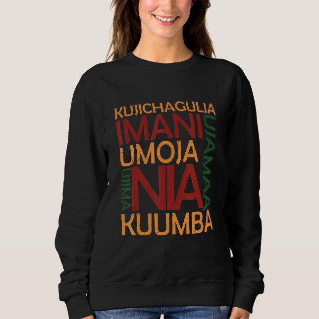 Moletom Happy Kwanzaa Seven Principles Of Kwanzaa African  (Frente)