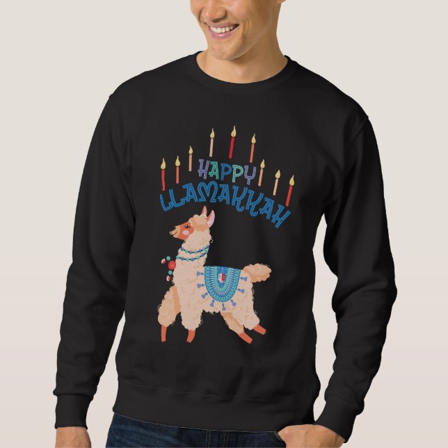 Moletom Happy Llamakkah Hanukkah Menorah (Frente)