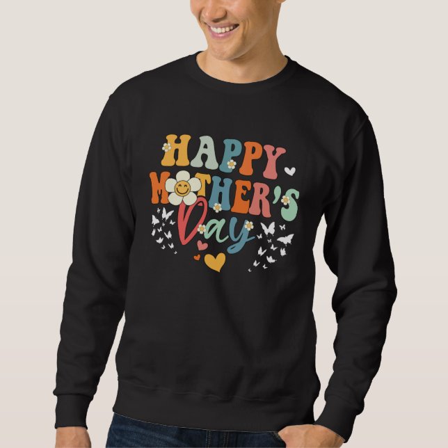 Moletom Happy Mother s Day 2023 Groovy Mothers Day Butterf (Frente)