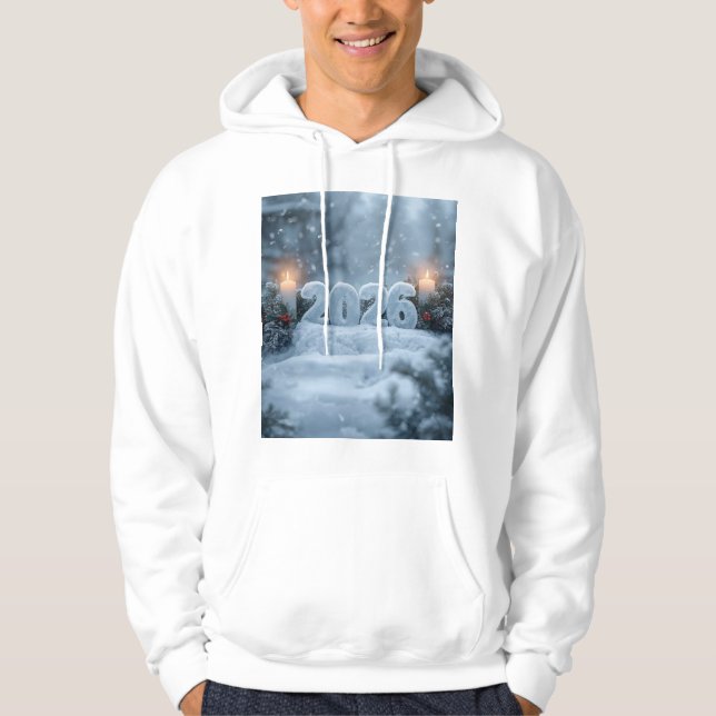 Moletom happy new year winter scene hoodie (Frente)