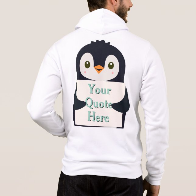 Moletom Happy penguin holding a sign to personalize (Verso)