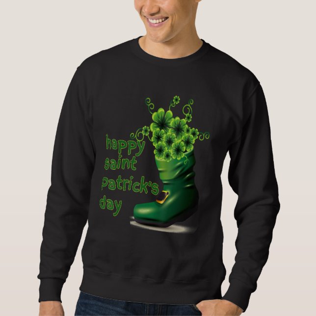 Moletom Happy Saint Patrick S Day Boots Irish Shamrock 202 (Frente)