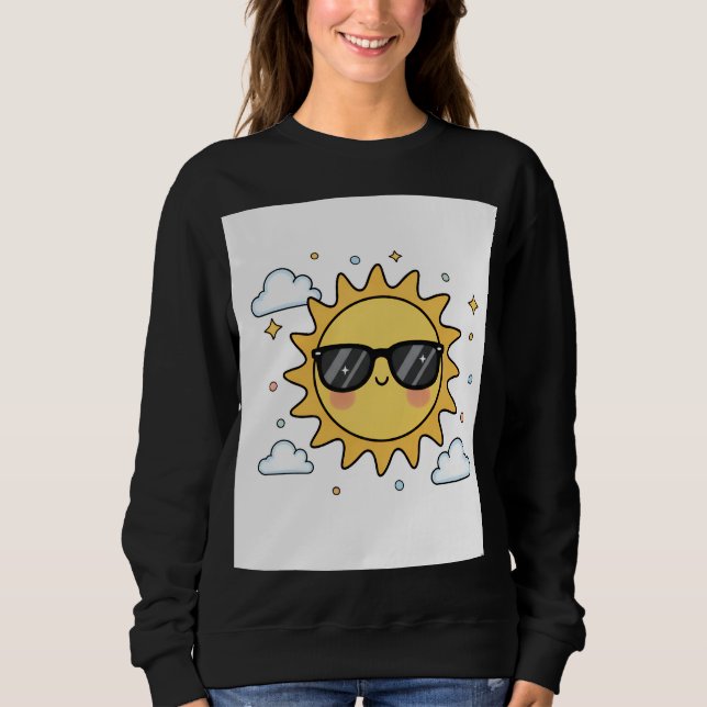 Moletom Happy Smiling Sun Cartoon - Minimalist Kawaii Suns (Frente)