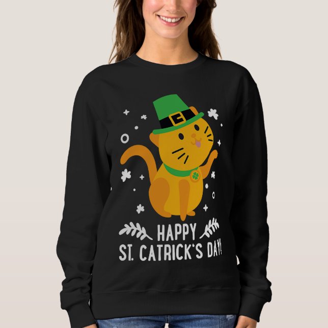Moletom Happy St Catrick's Day  Cute Cat St Patricks Day 2 (Frente)