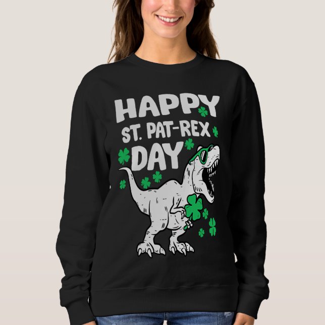 Moletom Happy St Pat Rex Day Dinosaur St Patricks Day Iris (Frente)