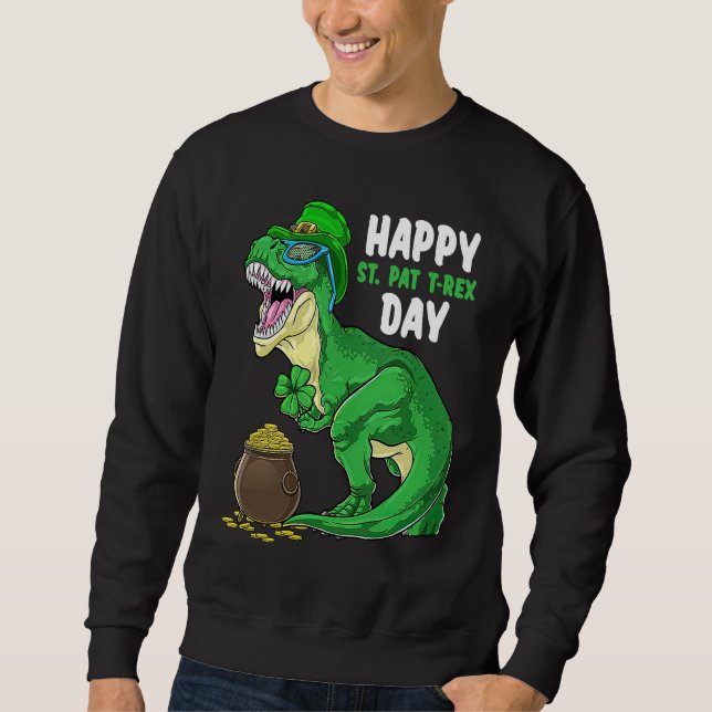 Moletom Happy St Pat Trex Day Dino St Patricks Day Toddler (Frente)