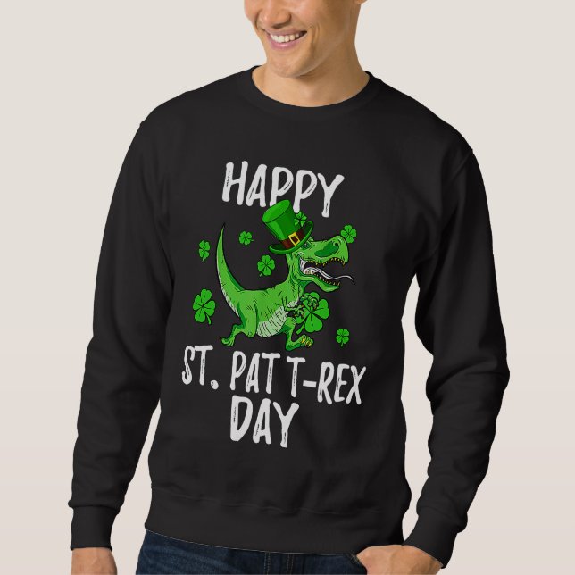 Moletom Happy St Pat Trex Day Dino St Patricks Day Toddler (Frente)