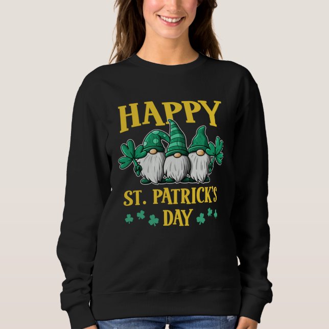 Moletom Happy St Patrick s Day Three Gnomes Truck St Patri (Frente)