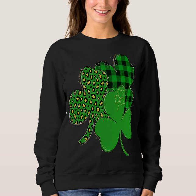 Moletom Happy St Patrick's Day  C Lucky Shamrock Irish (Frente)