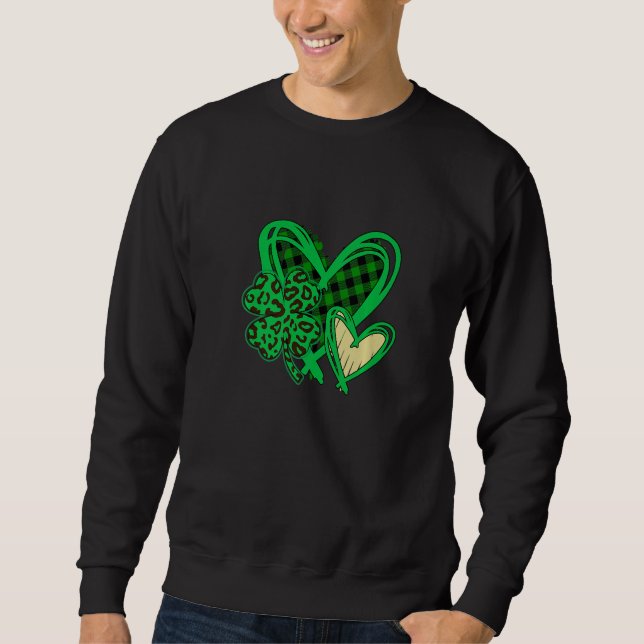 Moletom Happy St Patrick's Day Shamrock,Heart Pajama. Patr (Frente)