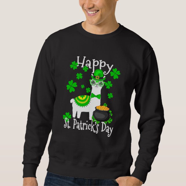 Moletom Happy St Patrick's Day Three Gnome Irish Shamrock  (Frente)