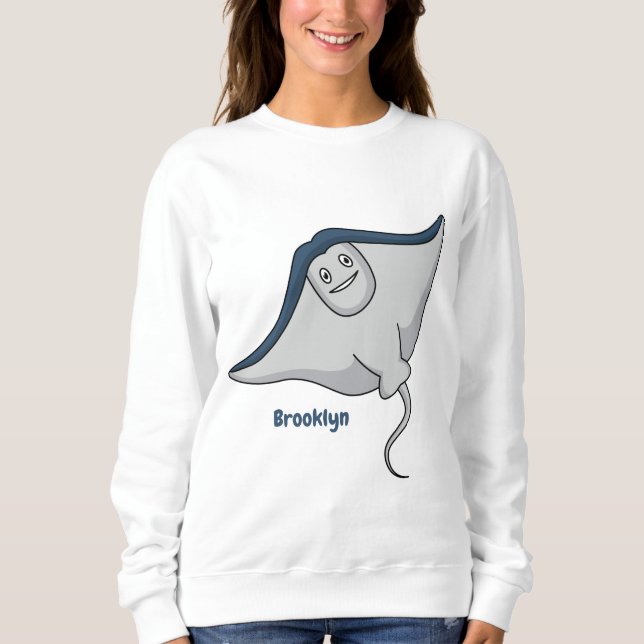 Moletom Happy stingray fish cartoon illustration (Frente)