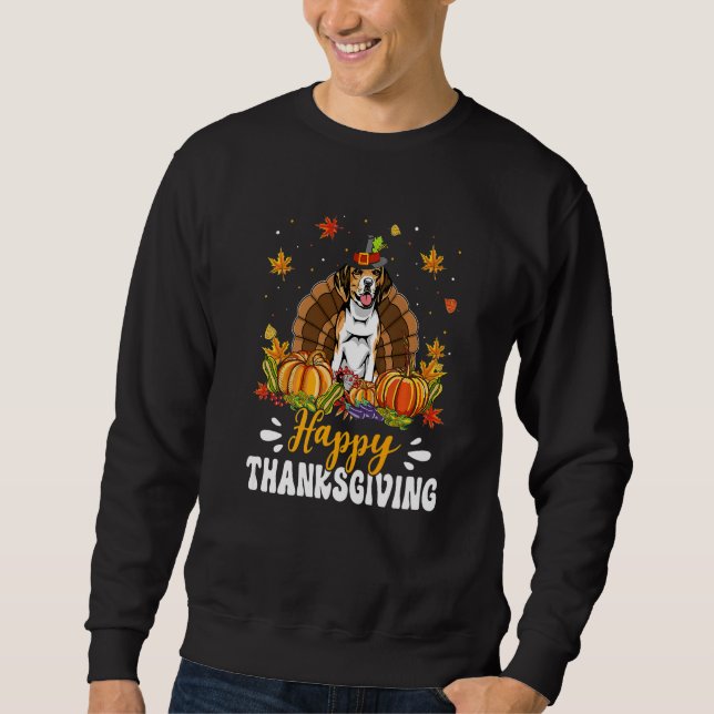 Moletom Happy Thanksgiving Beagle Dog Turkey Pumpkin  1 (Frente)