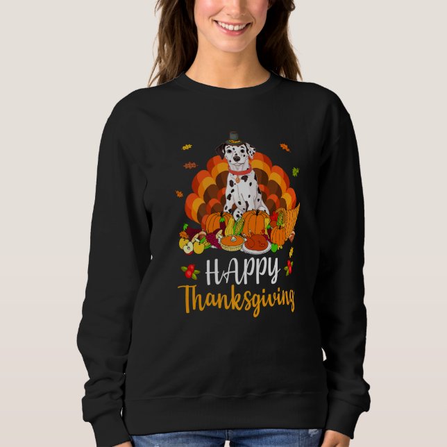 Moletom Happy Thanksgiving Dalmatian Dog Turkey Pet (Frente)