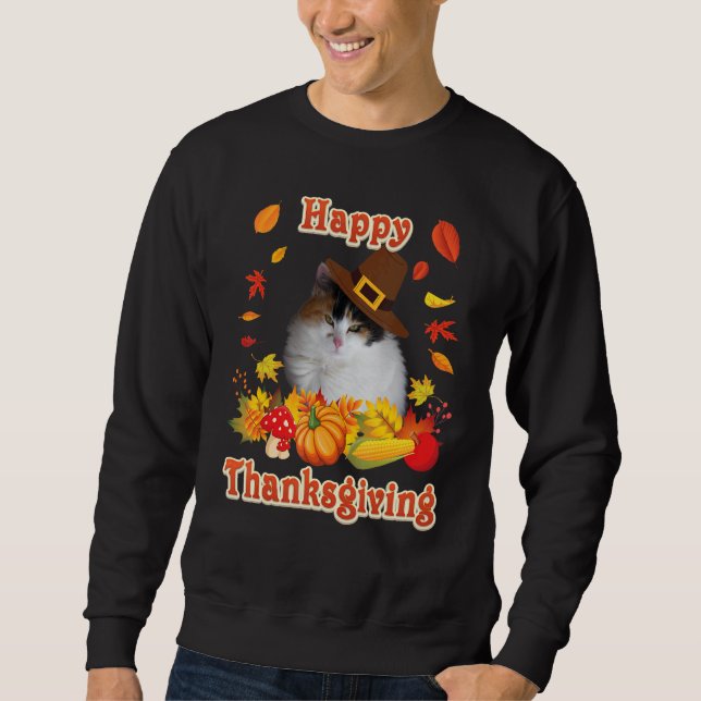 Moletom Happy Thanksgiving Japanese Bobtail Cat I'm Thankf (Frente)