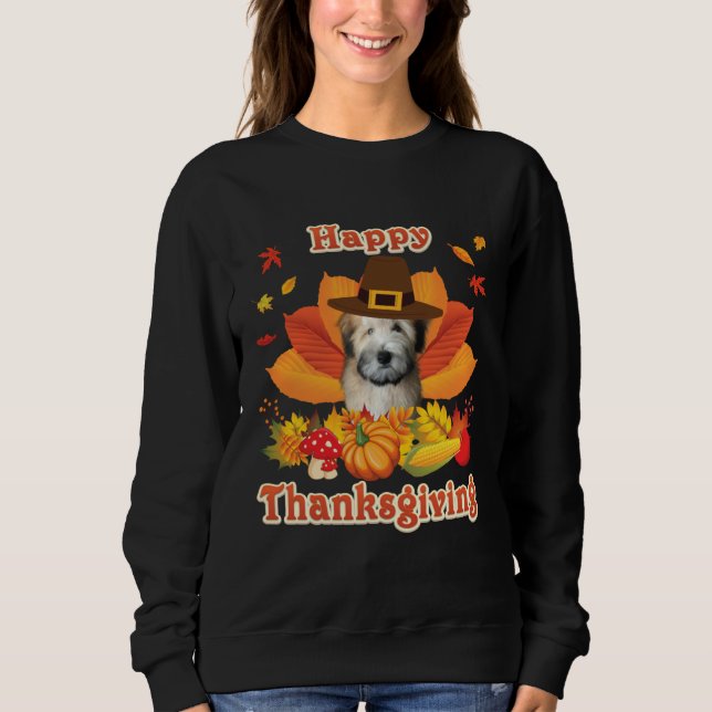 Moletom Happy Thanksgiving Wheaten Terrier Dog I m Thankfu (Frente)