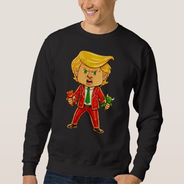 Moletom Happy Trump Funny Trump Bull Bear Trump Meme Chibi (Frente)