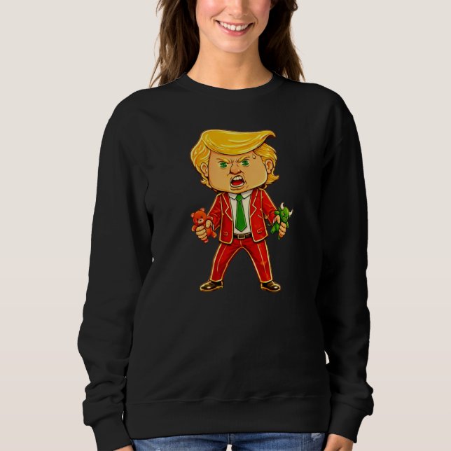 Moletom Happy Trump Funny Trump Bull Bear Trump Meme Chibi (Frente)