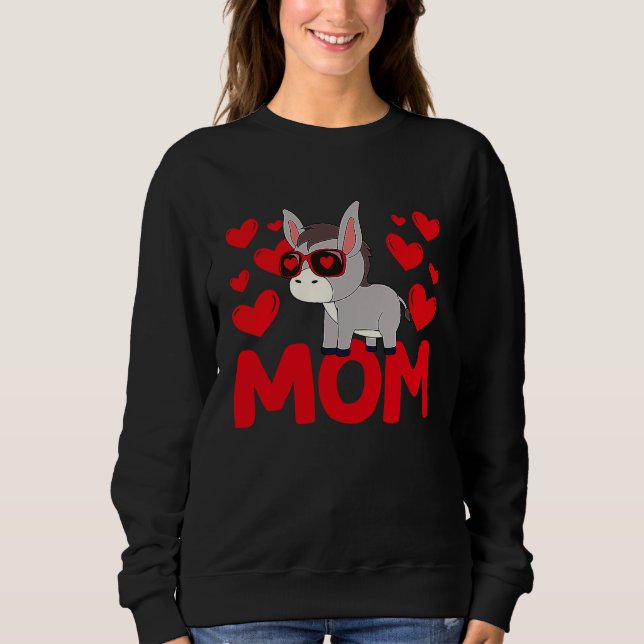 Moletom Happy Valentine's Day Donkey Mom Mothers Day Valen (Frente)