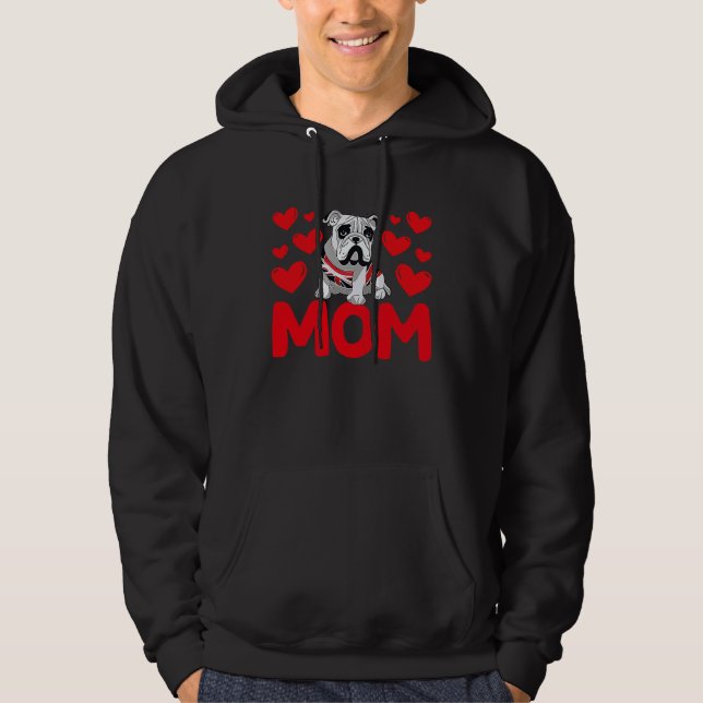 Moletom Happy Valentine's Day English Bulldog Mom Mothers  (Frente)