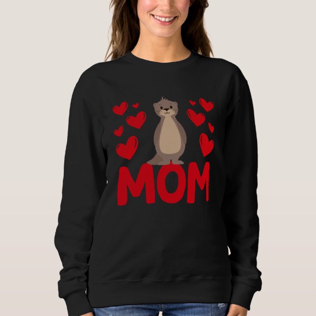 Moletom Happy Valentine's Day Sea Otter Mom Mothers Day Va (Frente)