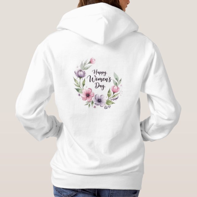 Moletom  happy women's day 2026 hoodies celebration (Verso)