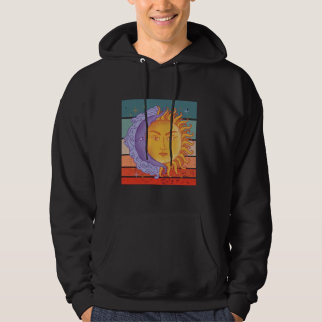 Moletom Harmonia cósmica de arte solar e lua dia e noite b (Frente)