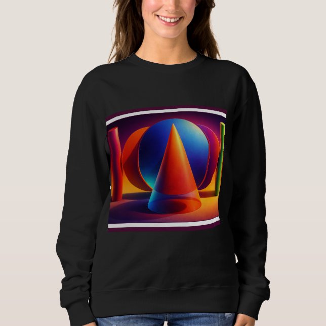 Moletom Harmonia Geométrica em Cores Vibrantes  (Frente)