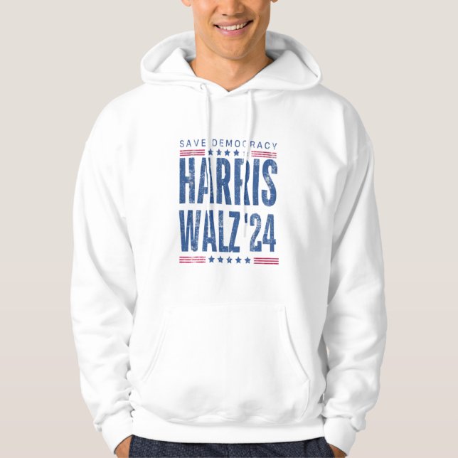 Moletom Harris Walz 2024 Save Democracy (Frente)