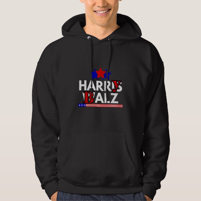 Moletom Harris Walz 24 Harry Balz 2024 Meme Democráticos (Frente)