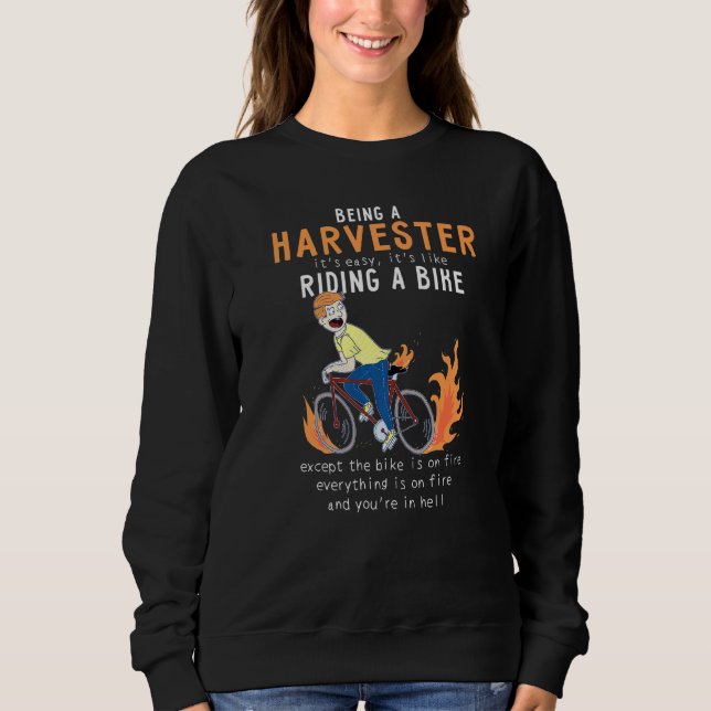 Moletom Harvester Gosta De Andar De Bicicleta Engraçado (Frente)