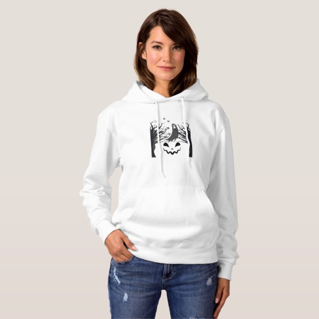 Moletom Haunted Forest Ghost Silhouette Women’s Hoodie | M (Frente Completa)