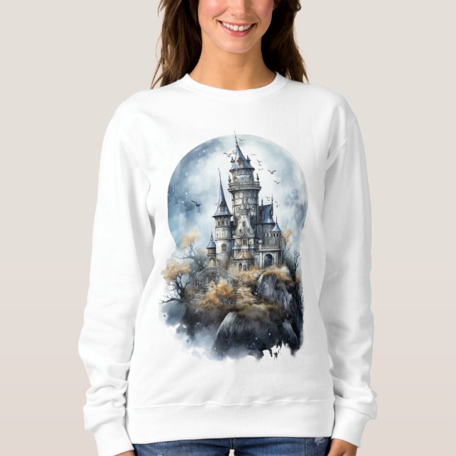 Moletom Haunted Gothic Castle Halloween Art (Frente)