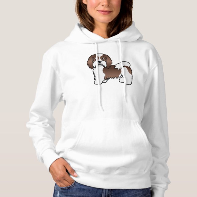 Moletom Havanês Marrom e Branco Cachorro de Desenho Animad (Frente)