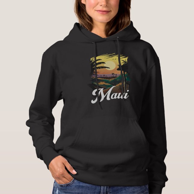Moletom Hawaii Beach Sunset Ocean Maui Aloha Retro Hawaiia (Frente)